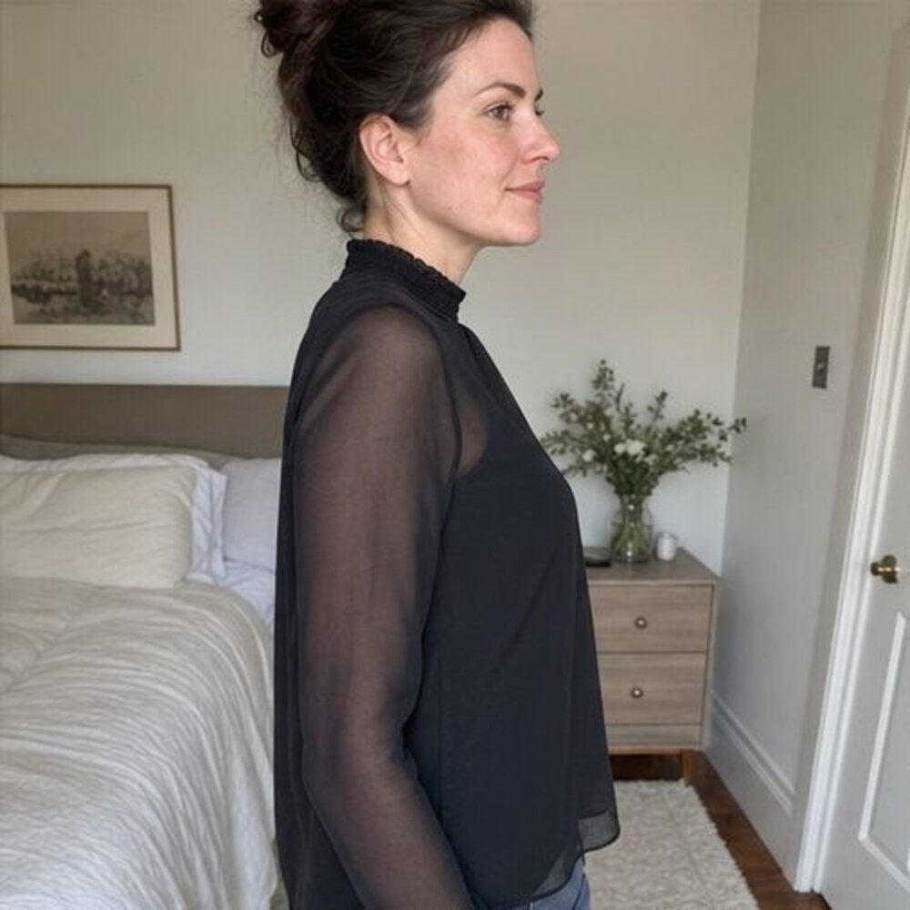 Emerald Button Blouse - Picture 3 of 6